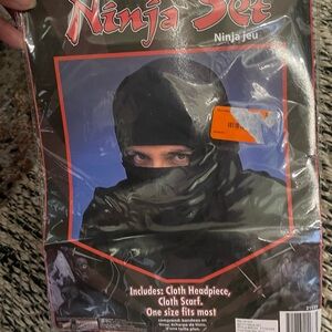 Ninja Costume Set with Headpiece and Scarf